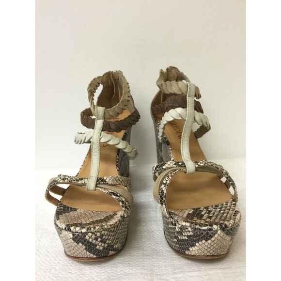 Ingledew's Leather women platform wedge sandals snake animal print size EUR 38 - Picture 3 of 9